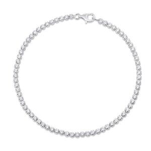 Sparkling Tennis Bracelet, Sterling Silver, Simulated Diamond CZ